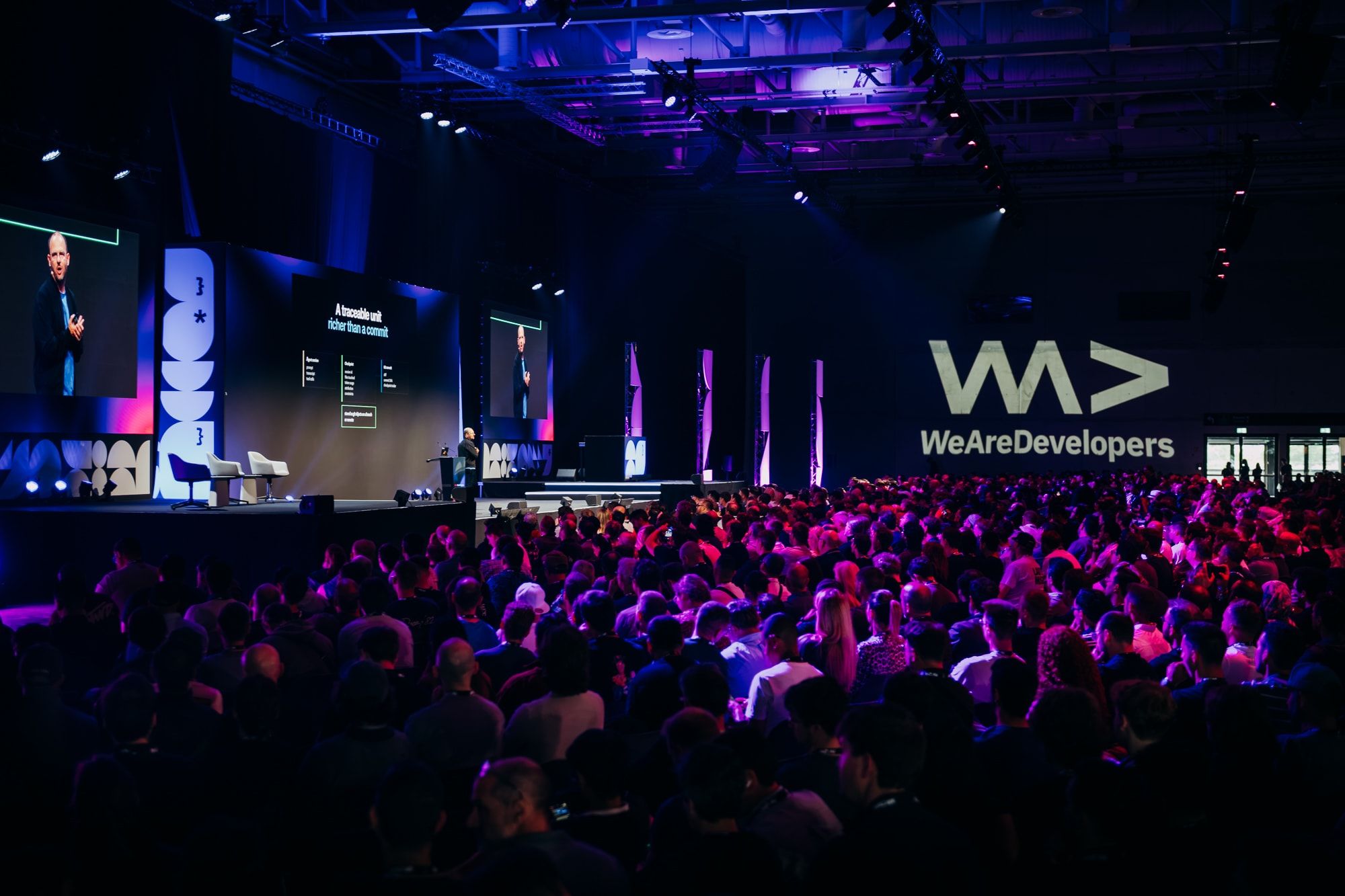 Audience in front of the WeAreDevelopers main stage at World Congress 2026